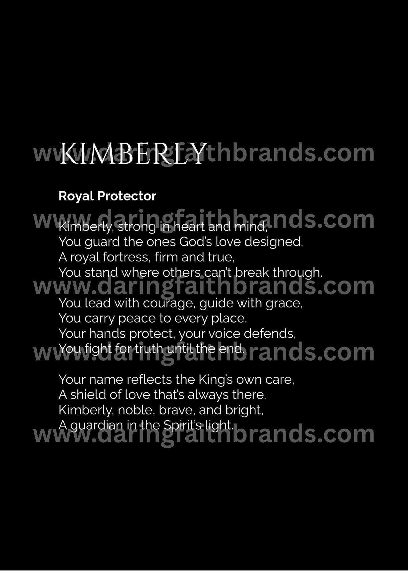 Kimberly - Custom Name Meaning Poem - Digital Download