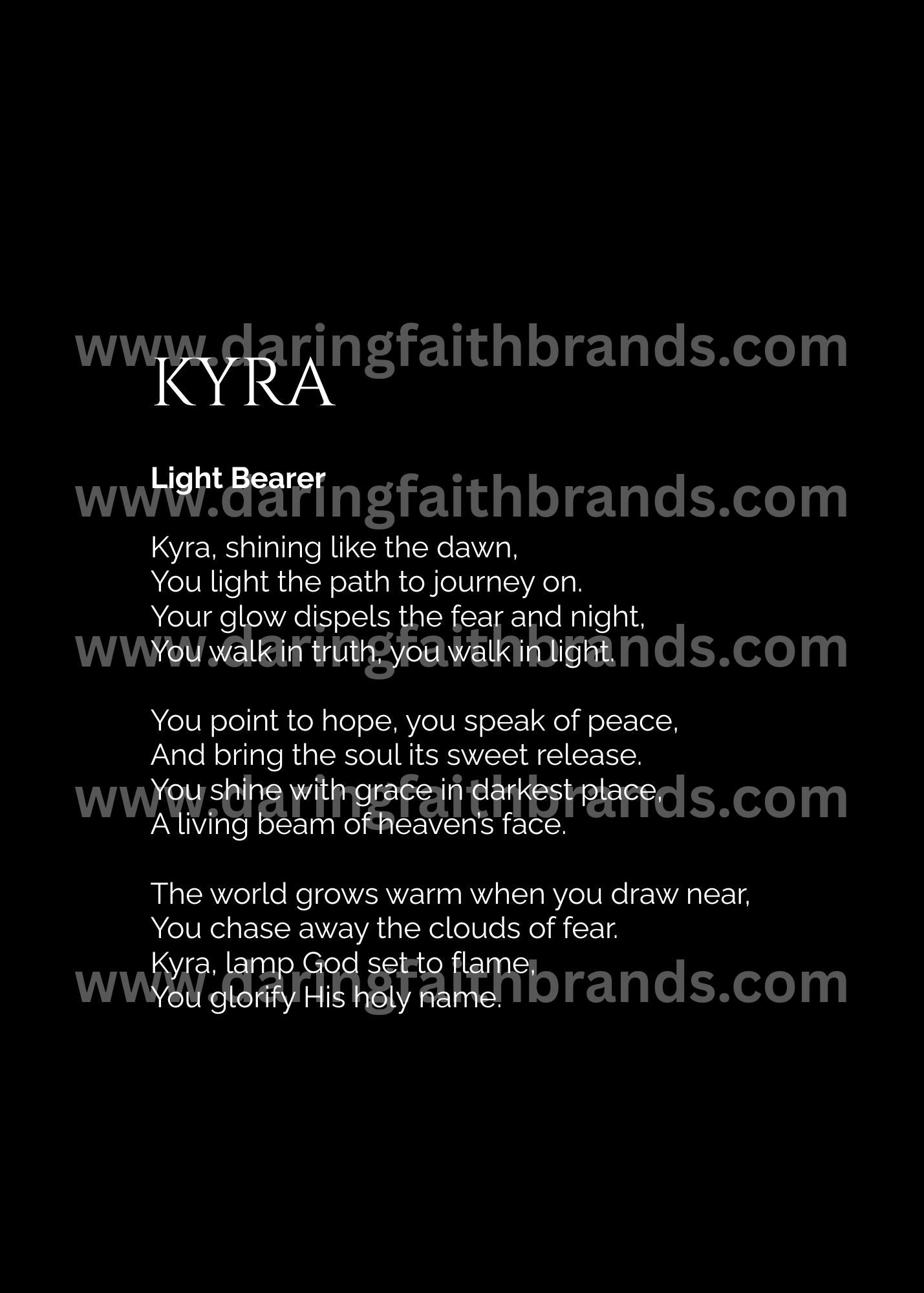 Kyra - Custom Name Meaning Poem - Digital Download