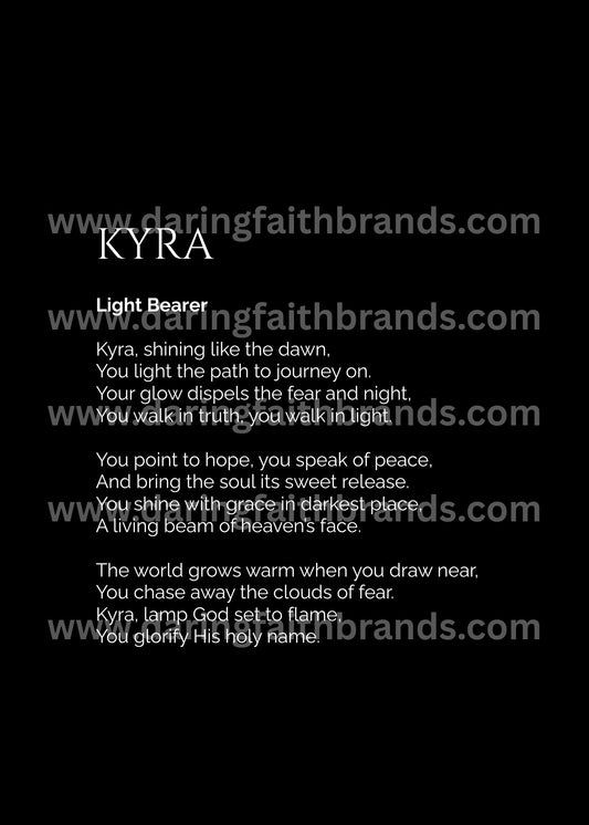 Kyra - Custom Name Meaning Poem - Digital Download
