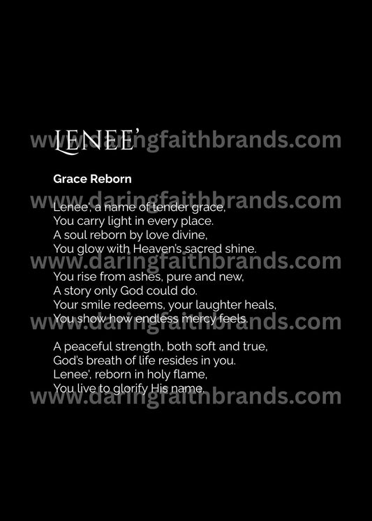 Lenee' - Custom Name Meaning Poem - Digital Download