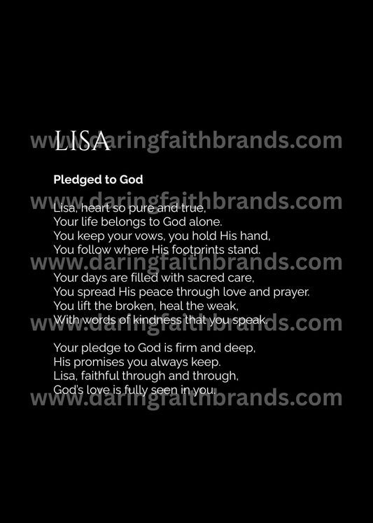 Lisa - Custom Name Meaning Poem - Digital Download