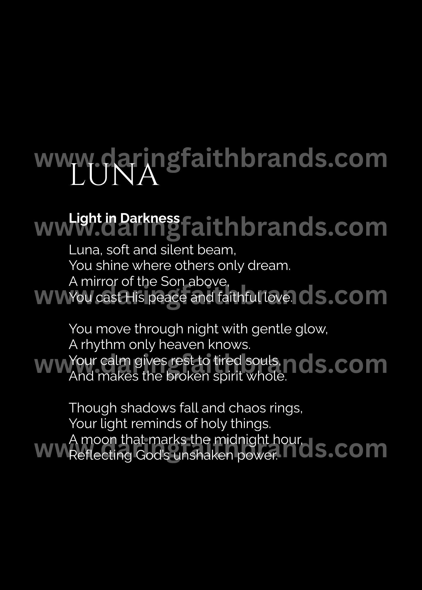 Luna - Custom Name Meaning Poem - Digital Download