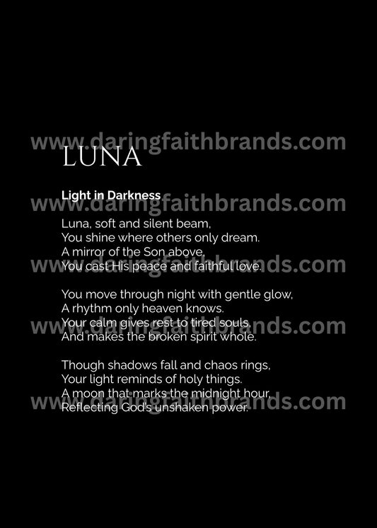 Luna - Custom Name Meaning Poem - Digital Download
