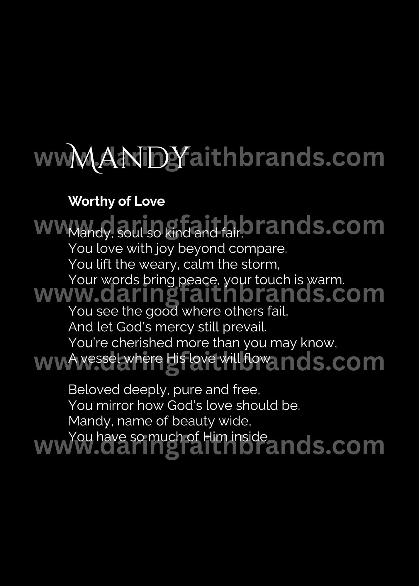 Mandy - Custom Name Meaning Poem - Digital Download