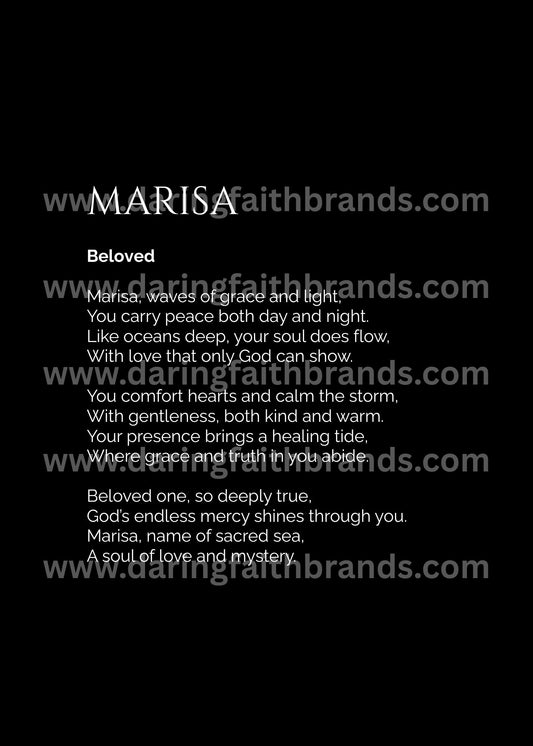 Marisa - Custom Name Meaning Poem - Digital Download
