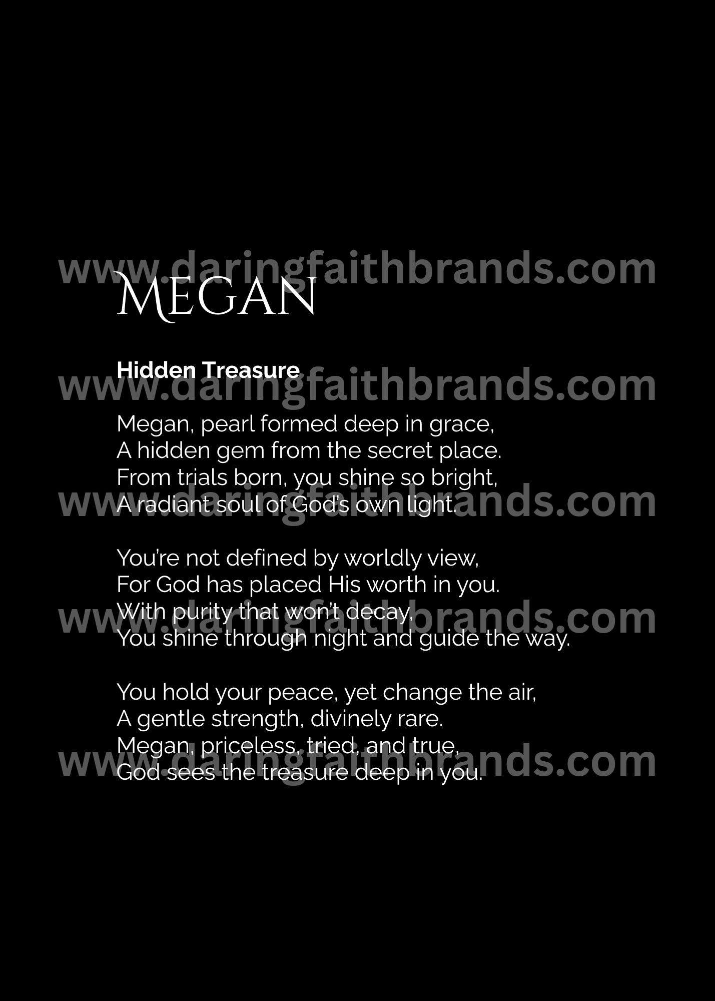 Megan - Custom Name Meaning Poem - Digital Download