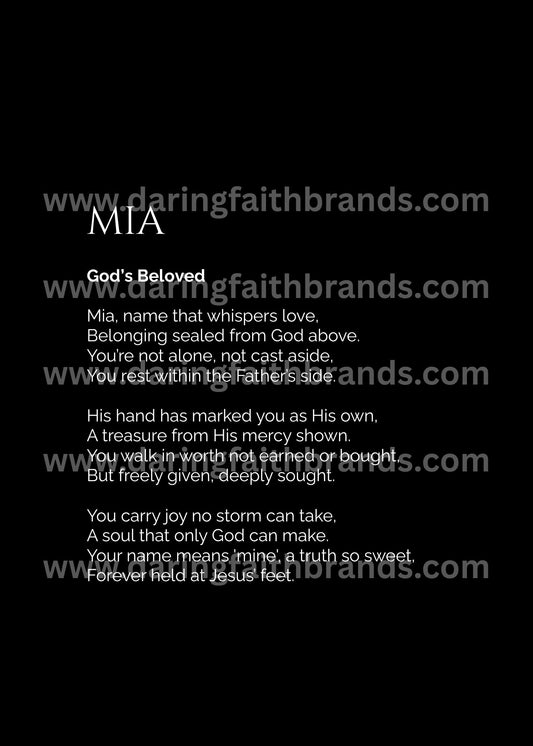 Mia - Custom Name Meaning Poem - Digital Download