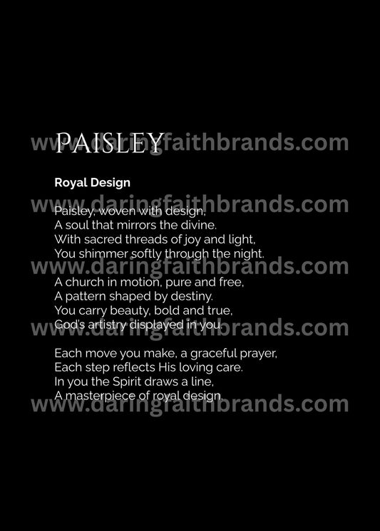 Paisley - Custom Name Meaning Poem - Digital Download