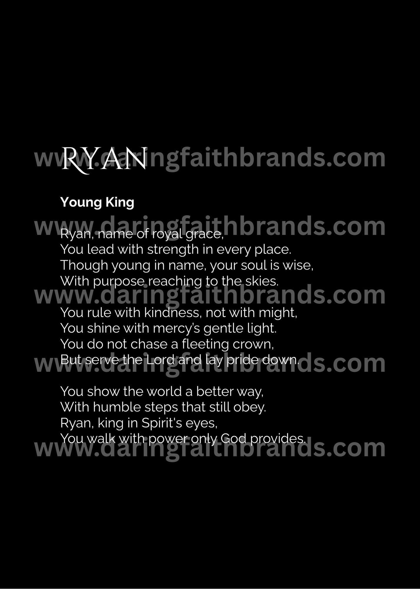 Ryan - Custom Name Meaning Poem - Digital Download