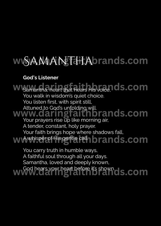 Samantha - Custom Name Meaning Poem - Digital Download