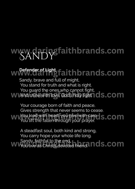 Sandy - Custom Name Meaning Poem - Digital Download