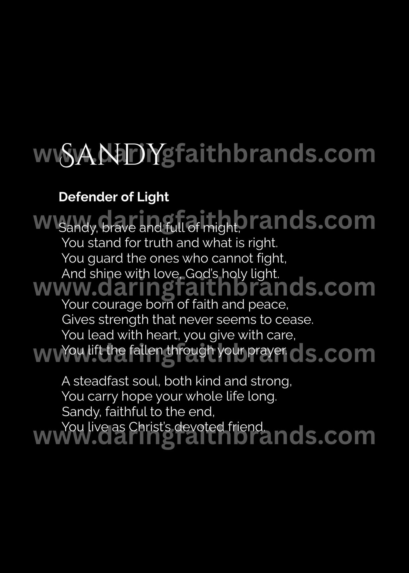 Sandy - Custom Name Meaning Poem - Digital Download