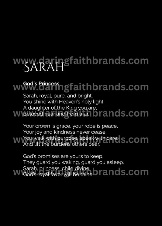 Sarah - Custom Name Meaning Poem - Digital Download