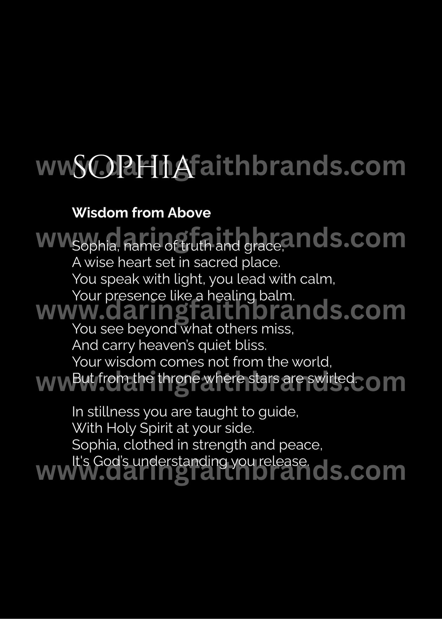 Sophia - Custom Name Meaning Poem - Digital Download
