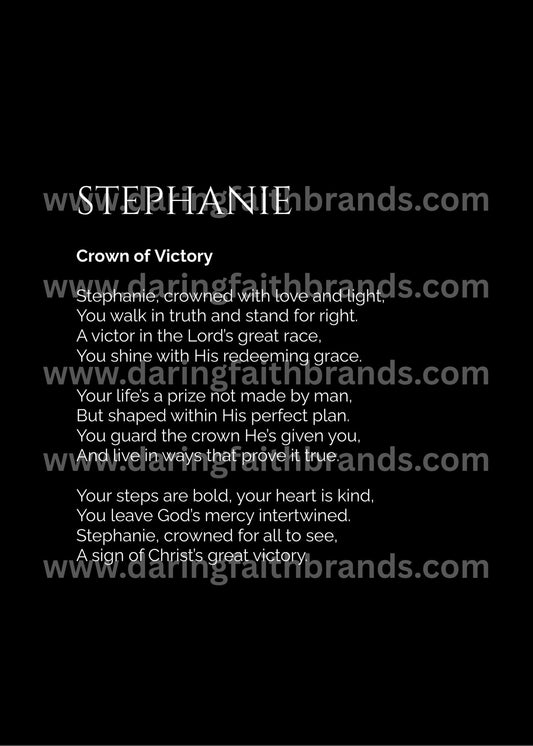 Stephanie - Custom Name Meaning Poem - Digital Download