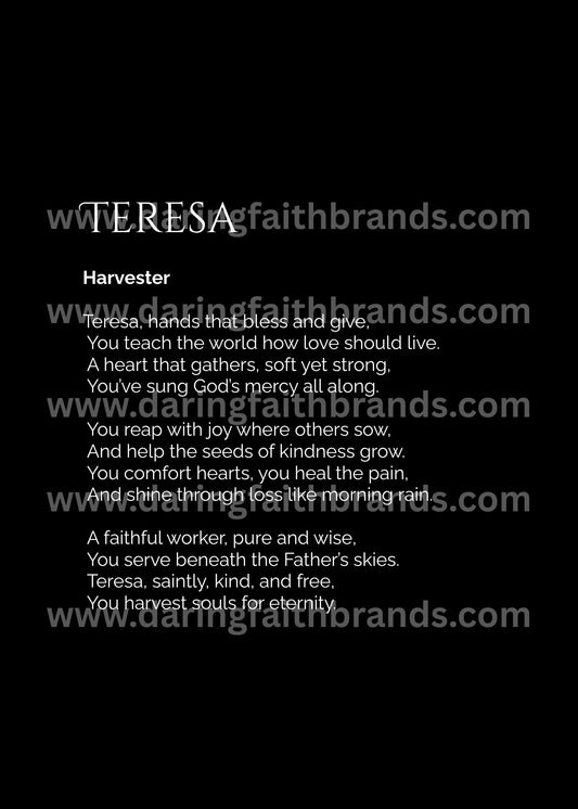Teresa - Custom Name Meaning Poem - Digital Download