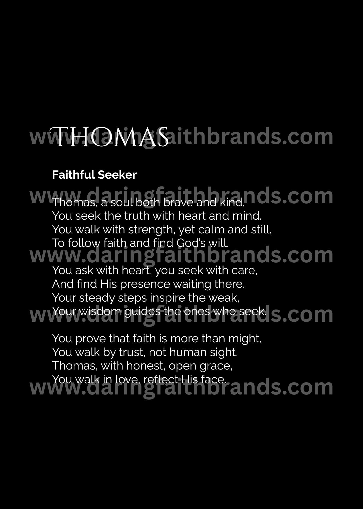 Thomas - Custom Name Meaning Poem - Digital Download